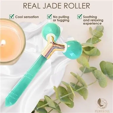 Corró de jade aventurina verda 100% verda per al massatge facial