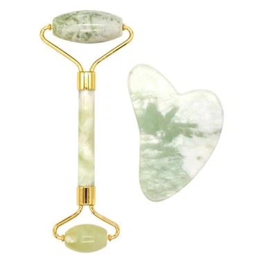 2 en 1 Roller de jade facial natural i eina facial gua sha