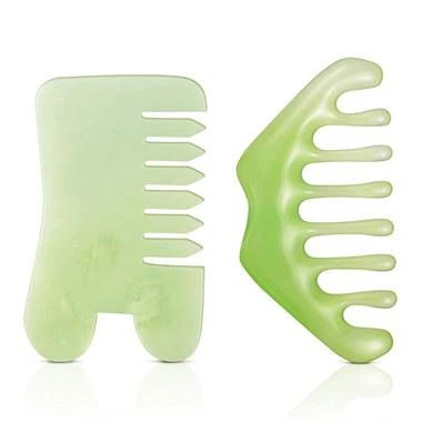 2 peces Jade Stone Guasha Comb Eina de massatge