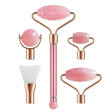 Conjunt de massatge de rodets de jade facial 5 en 1