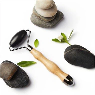 Massatge de rodets de jade facial d'obsidiana
