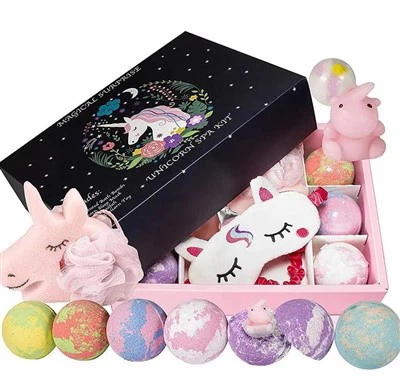 Conjunt de regals de bomba de bany unicorn